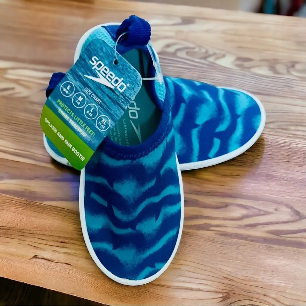 Speedo Toddler Boys Splash And Sun Bootie Scuba Blue Water Shoes size medium new